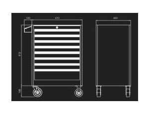 King Tony - WÓZEK WARSZTATOWY 8 SZUFLAD (BEZ NARZĘDZI) - CZERWONY - 87437-8B