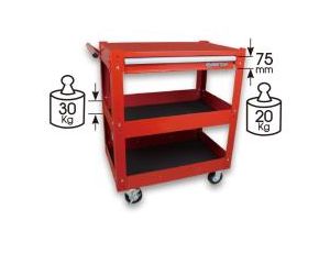 King Tony - WÓZEK WARSZTATOWY 1 SZUFLADA, BLAT ROBOCZY, 2 PÓŁKI (BEZ NARZĘDZI) - CZERWONY, PROWADNICE ŁOŻYSKOWANE - 87441-1B - image 2