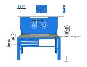 King Tony - NIEBIESKI STÓŁ WARSZTATOWY 3 SZUFLADY, PROWADNICE ŁOŻYSKOWANE ZE ŚCIANĄ TYLNĄ i 2 SZAFKAMI - 87502-B - image 2