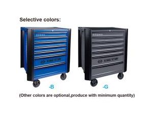 King Tony - WÓZEK WARSZTATOWY Z PROTEKTORAMI 7 SZUFLAD (BEZ NARZĘDZI) - SZARY, PROWADNICE ŁOŻYSKOWANE - 87634-7B-G