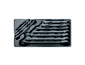 King Tony - ZESTAW KLUCZY PŁASKO-OCZKOWYCH Z GRZECHOTKĄ 8 - 24mm, WKŁAD DO WÓZKA,10 CZ. - 9-12110MR