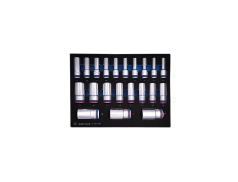 King Tony - ZESTAW NASADEK 1/2" 21cz. DŁUGIE 12-kąt. 8 - 36mm, WKŁAD DO WÓZKA - 9-4221MRV