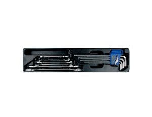 King Tony - ZESTAW 15cz. - KLUCZE PŁASKIE 6cz. 6 - 24mm, IMBUSY 9 szt. 1120 HEX Z KULKĄ EKSTRA DŁUGIE 1,5 - 10mm, WKŁAD DO SKRZYNKI 87402 - 9-90115MR