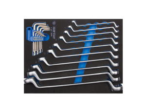 King Tony - ZESTAW 19cz. KLUCZE OCZKOWO ODGIĘTE 6 - 32mm + TORX T10 - T50, WKŁAD Z PIANKI EVA DO WÓZKA - 9-90119MRV