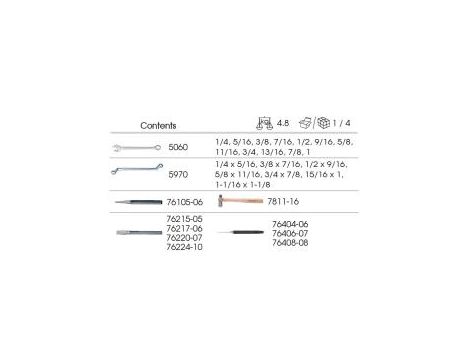 King Tony - ZESTAW KLUCZY CALOWYCH 21cz. - PŁASKO-OCZKOWE 12cz. 1/4-1", OCZKOWE ODGIĘTE 75* 7cz. 1/4-1.1/8", WKŁAD DO WÓZKA - 9-90128SR