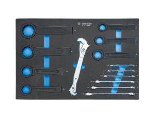 King Tony - ZESTAW KLUCZY OCZKOWYCH E6 - E24, OCZKOWYCH DO POBIJANIA 24MM - 46MM, WKŁAD Z PIANKI, DO WÓZKA - 9-91114MRV