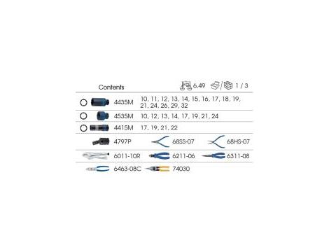 King Tony - ZESTAW NARZĘDZI 35cz. NASADKI UDAROWE 1/2" 10 - 32mm + SZCZYPCE, WKŁAD DO WÓZKA - 9-94435MP