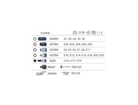 King Tony - ZESTAW NASADEK + MŁOTEK + REDUKCJA + PRÓBNIK + KLUCZ DO FILTRÓW, 30 CZ. WKŁAD Z PIANKI EVA DO WÓZKA - 9-99430MFV