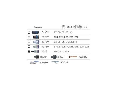 King Tony - ZESTAW NASADEK + MŁOTEK + REDUKCJA + PRÓBNIK + KLUCZ DO FILTRÓW, 31 CZ. WKŁAD Z PIANKI EVA DO WÓZKA - 9-99430MFV01