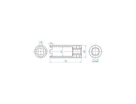 King Tony - KLUCZ DO WTRYSKIWACZY 1/2" MAN, BENZ, SCANIA 22mm 4 ZĘBY - 9AN43