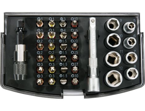 YATO - KOŃCÓWKI ŚRUBOKRĘTOWE I NASADKI 34 SZT. - YT-04623