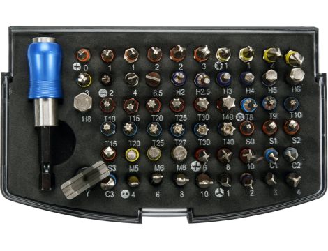 YATO - ZESTAW KOŃCÓWEK ŚRUBOKRĘTOWYCH 59 SZT. - YT-04624