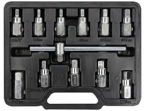 YATO - ZESTAW KLUCZY DO SPUSTU OLEJU 12CZ. - YT-0600