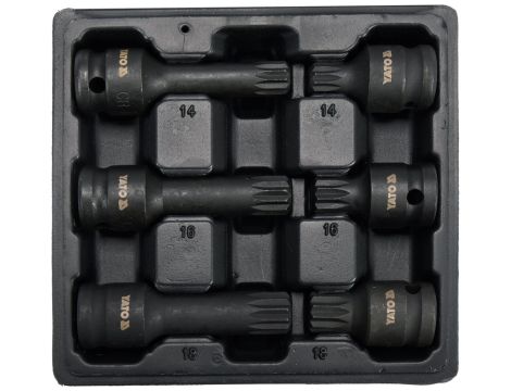 YATO - ZESTAW UDAROWYCH KLUCZY TRZP.SPLINE 1/2" - YT-10652