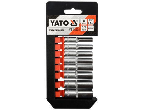 YATO - ZESTAW NASADEK DŁUGICH  1/4", 8CZ. - YT-14431
