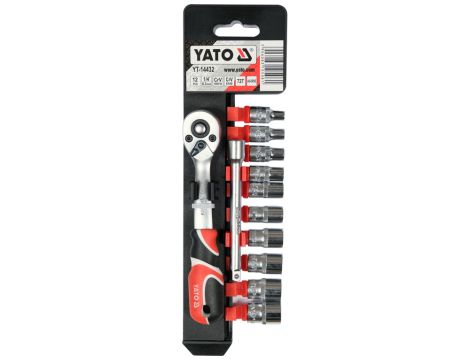 YATO - KOMPLET NASADEK Z AKCESORIAMI 1/4", 12CZ - YT-14432