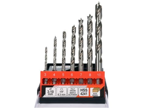 YATO - WIERTŁA SPIRALNE DO DREWNA 3-10MM HEX - YT-33873 - 2