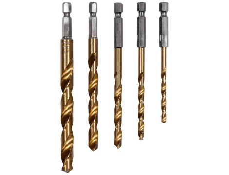 YATO - WIERTŁA DO MET 5SZT 4-10MM HEX TYT.POWŁ. - YT-44700