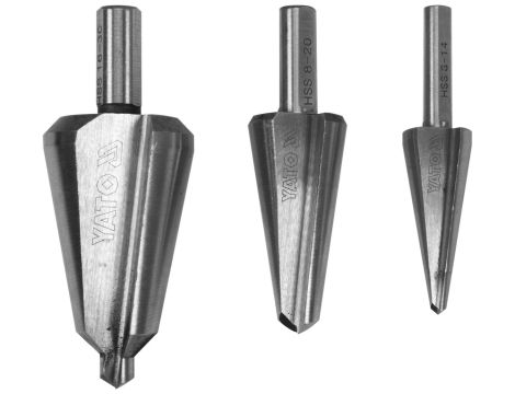 YATO - ZESTAW WIERTEŁ STOŻKOWYCH 3 SZT. - YT-44730 - 2