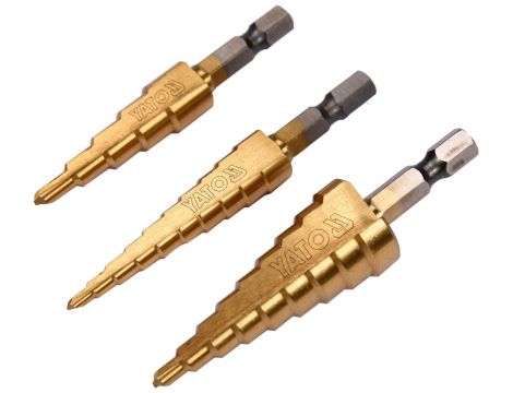 YATO - ZESTAW WIERTEŁ STOPNIOWYCH 3SZT. - YT-44731