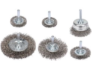 YATO - ZESTAW SZCZOTEK Z TRZPIENIEM 6SZT  INOX - YT-47593