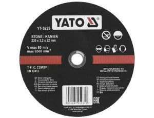 YATO - TARCZA DO CIĘCIA KAMIENIA 230x3,2x22 - YT-5935
