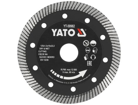 YATO - TARCZA DIAMENTOWA TURBO 125MM DO GRESU - YT-59982