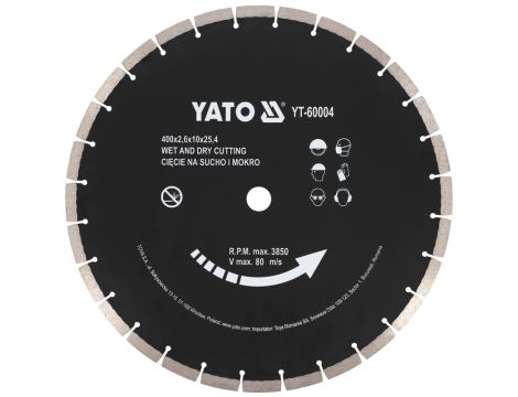 YATO - TARCZA DIAMENTOWA DO BETONU 400x25,4MM - YT-60004