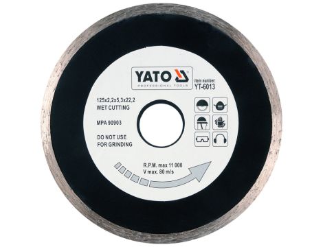 YATO - TARCZA DIAMENTOWA PEŁNA - EN 125MM - YT-6013