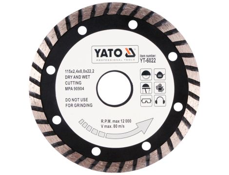 YATO - TARCZA DIAMENTOWA "TURBO" - 115MM - YT-6022
