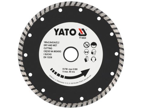 YATO - TARCZA DIAMENTOWA "TURBO" - 180MM - YT-6024