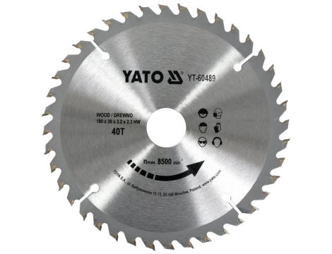 YATO - TARCZA WIDIOWA DO DREWNA 190X40TX30MM - YT-60489