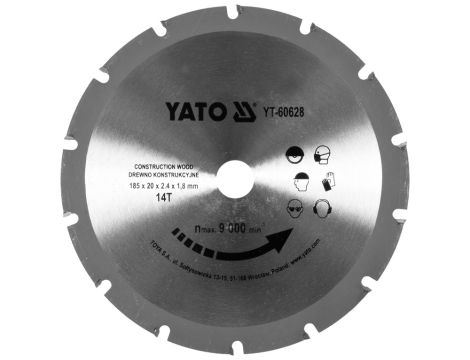 YATO - TARCZA 185/14T 20MM(DREWNO Z GWOŹDZIAMI) - YT-60628