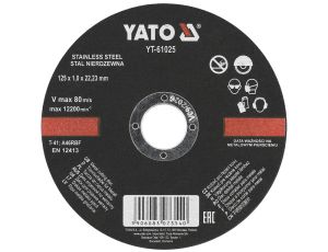YATO - TARCZA DO CIĘCIA STALI INOX 125X1,0X22,2 - YT-61025