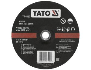 YATO - TARCZA WYP. DO CIĘCIA METALU 230x3,2 - YT-6120