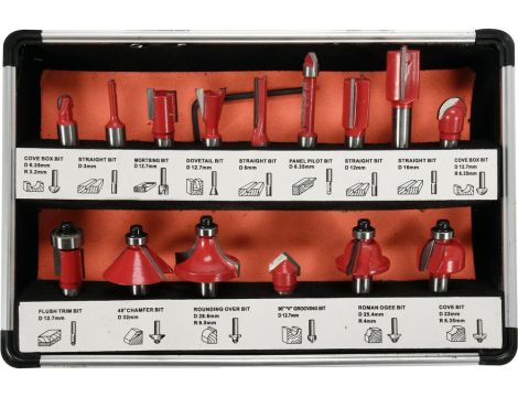 YATO - ZESTAW FREZÓW DO DREWNA 15SZT, TRZP.8MM - YT-68002