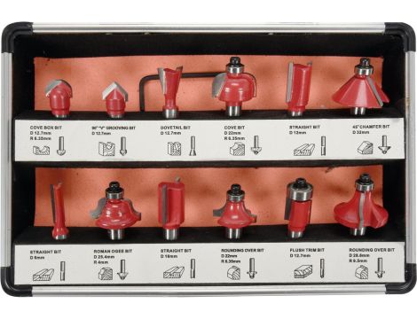 YATO - ZESTAW FREZÓW DO DREWNA 12SZT TRZP.8MM - YT-68005