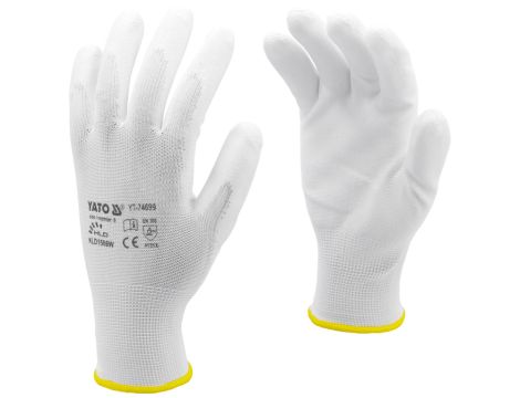 YATO - RĘKAWICE ROBOCZE NYLON/PU BIAŁE 10 - YT-7470