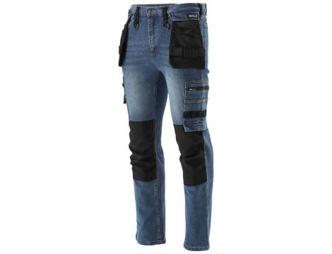 YATO - SPODNIE STRETCH JEANS DARK BLUE R. S - YT-79050