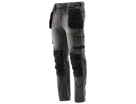 YATO - SPODNIE STRETCH JEANS STEEL GREY R. M - YT-79061