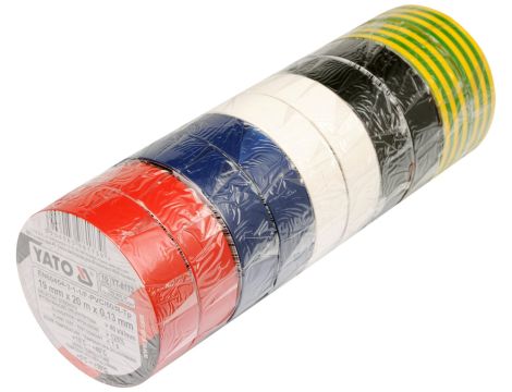 YATO - ZESTAW TAŚM ELEKTROIZ 19MMx20M MIX 10CZ - YT-8173