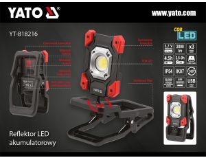 YATO - REFLEKTOR PRZENOŚNY 20W 2000LM Z ZACISK. - YT-818216 - image 2