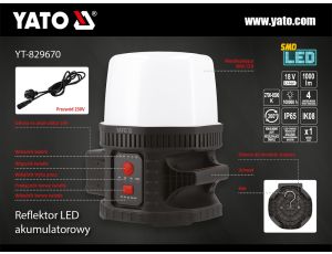 YATO - REFLEKTOR 18V 10000LM 360°, IK08 - YT-829670 - image 2