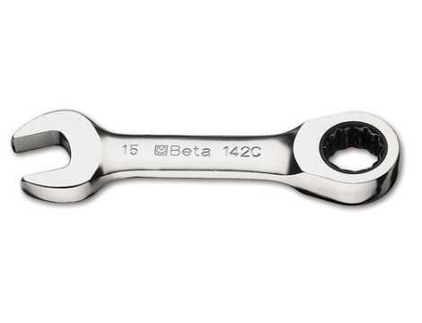 BETA - Klucz płasko-oczkowy krótki, zapadka dwukierunkowa 10mm  - 142C/10