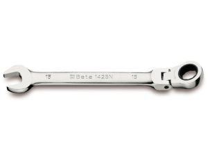 BETA - Klucz płasko-oczkowy, zapadka dwukierunkowa, z przegubem 10mm - 142SN/10