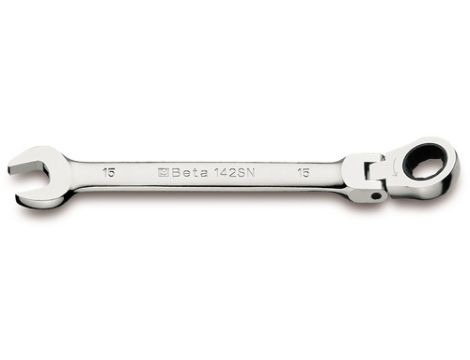 BETA - Klucz płasko-oczkowy, zapadka dwukierunkowa, z przegubem 24mm  - 142SN/24