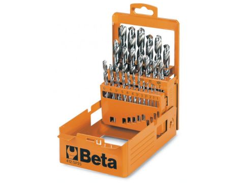 BETA - Zestaw 25-ciu wierteł krętych cylindrycznych (Seria 412) w pudełku 1-13mm  - 412/SP25