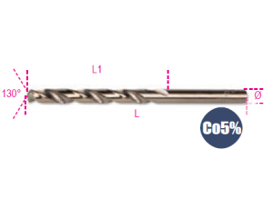 BETA - Wiertło cylindryczne krótkie HSS-Co 2,50mm  - 415CO/2.5