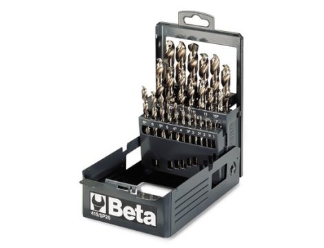 BETA - Zestaw 25-ciu wierteł krętych cylindrycznych (Seria 415) w pudełku 1-13mm  - 415/SP25