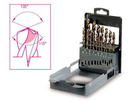 BETA - Zestaw 19-stu wierteł cylindrycznych (Seria 416) w pudełku 1-10mm  - 416/SP19